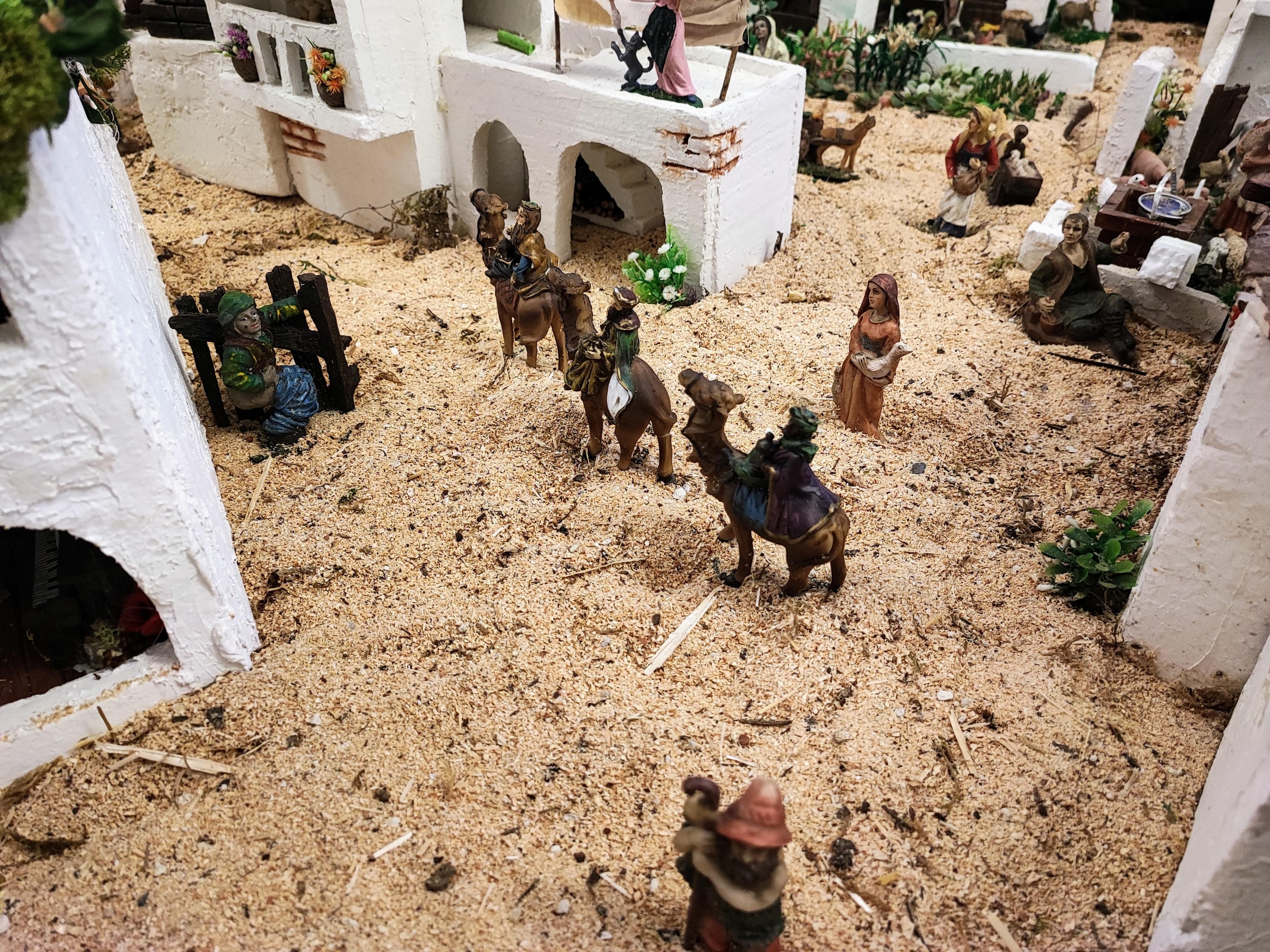 Detalle do Belén de Nadal da cañicense Marta Mariño