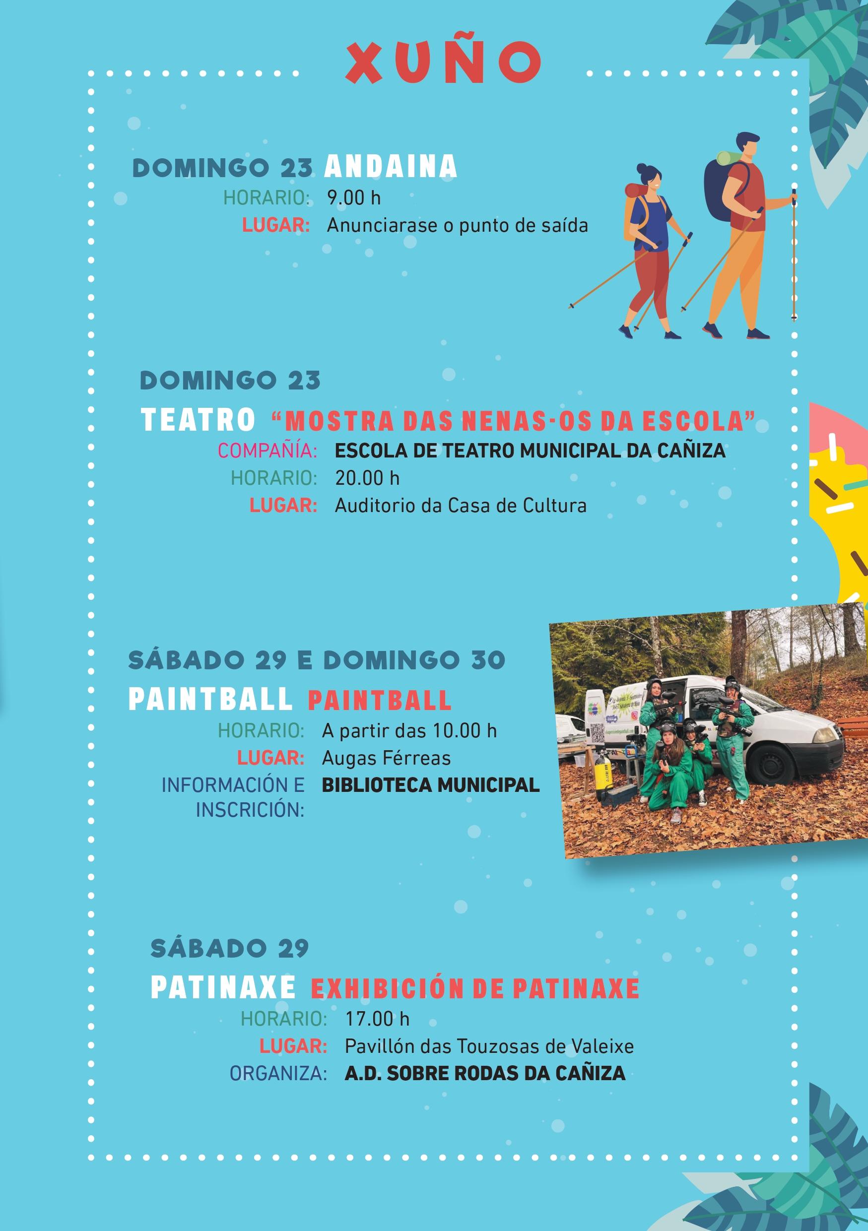 Programación do Verán Cultural e Deportivo Concello da Cañiza 2024