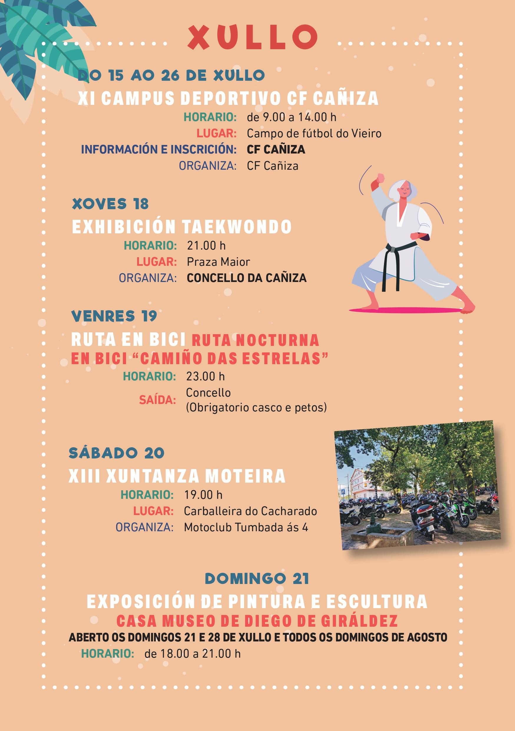 Programación do Verán Cultural e Deportivo Concello da Cañiza 2024