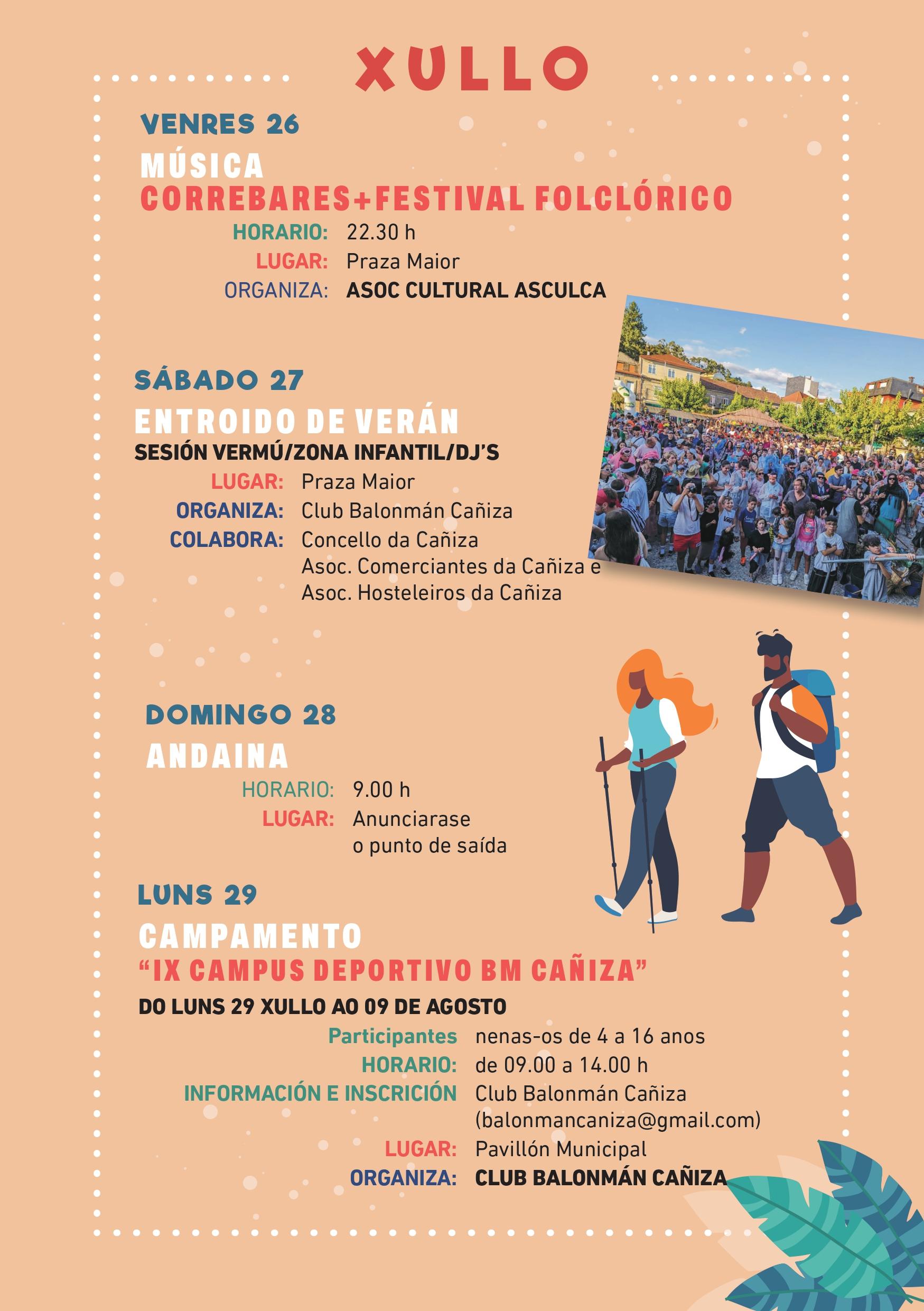 Programación do Verán Cultural e Deportivo Concello da Cañiza 2024