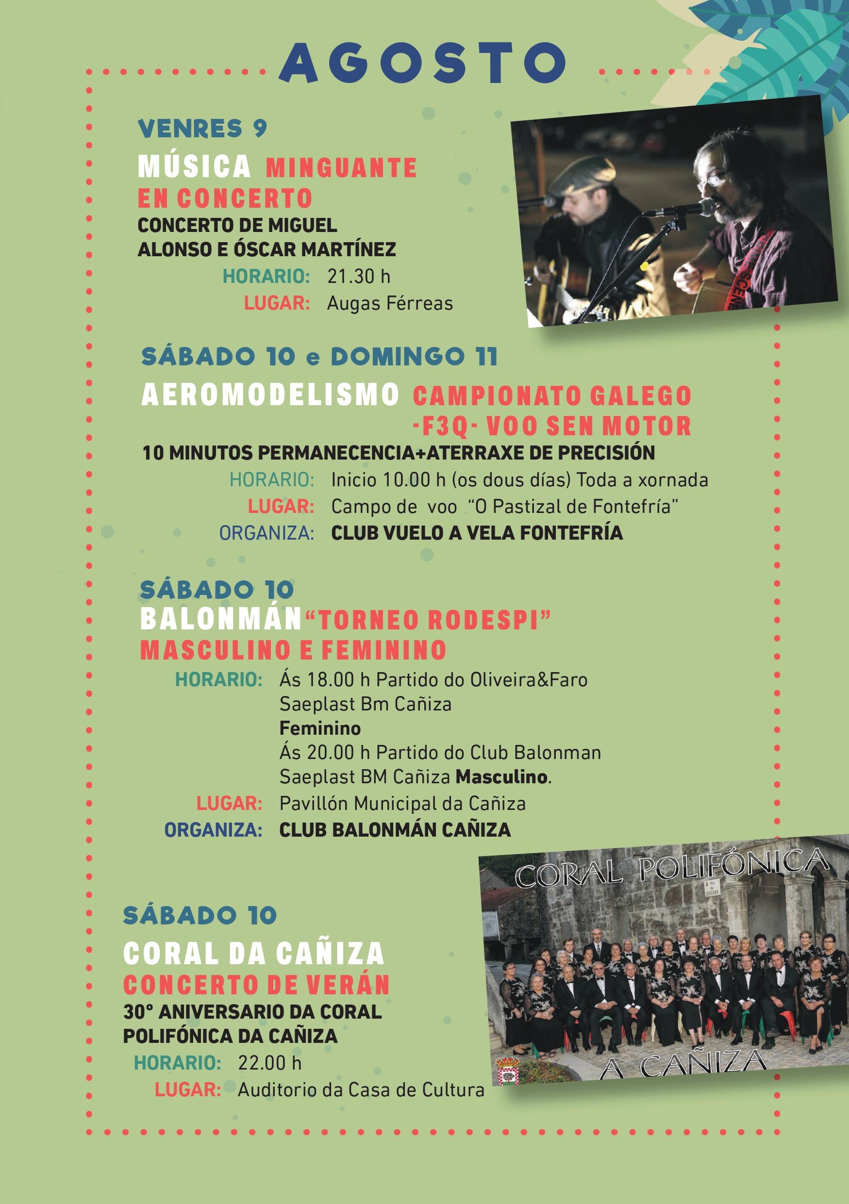 Programación do Verán Cultural e Deportivo Concello da Cañiza 2024
