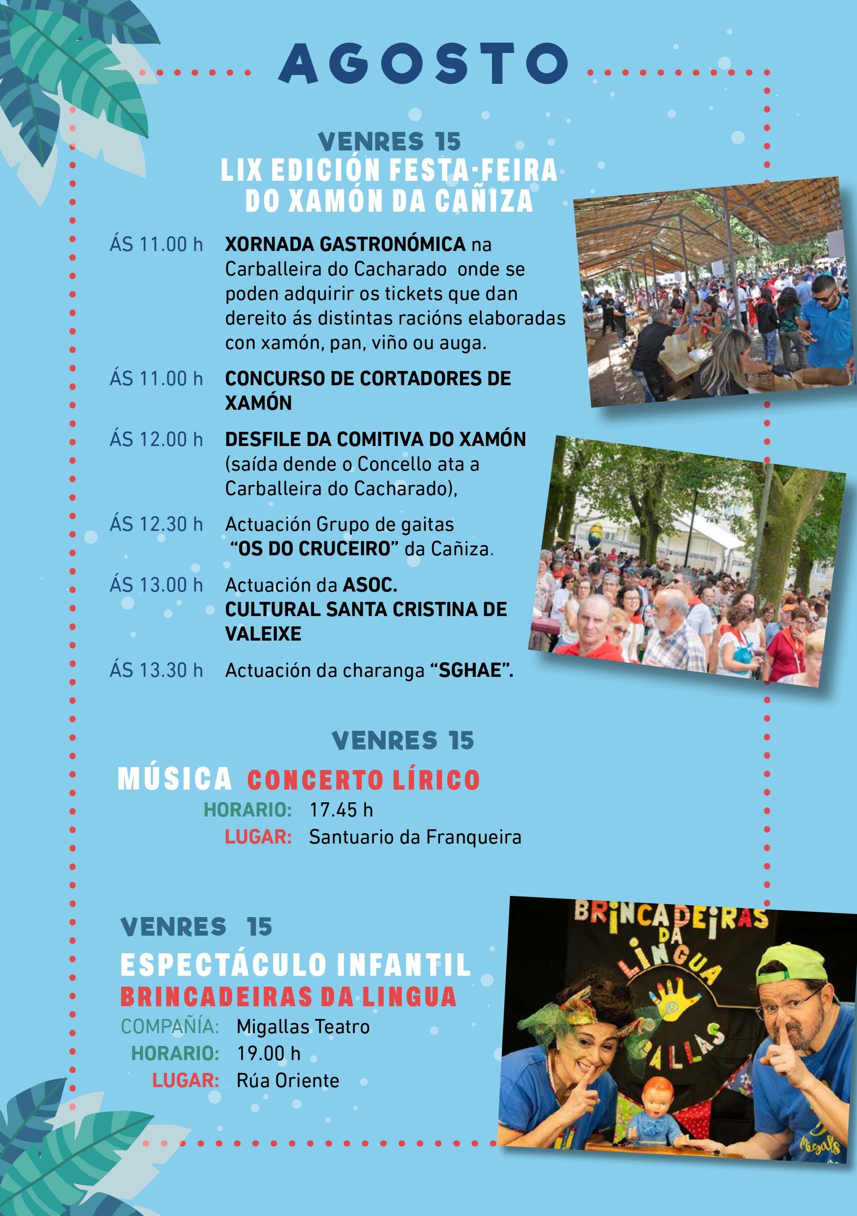 Programación do Verán de Lecer 2025 Concello da Cañiza