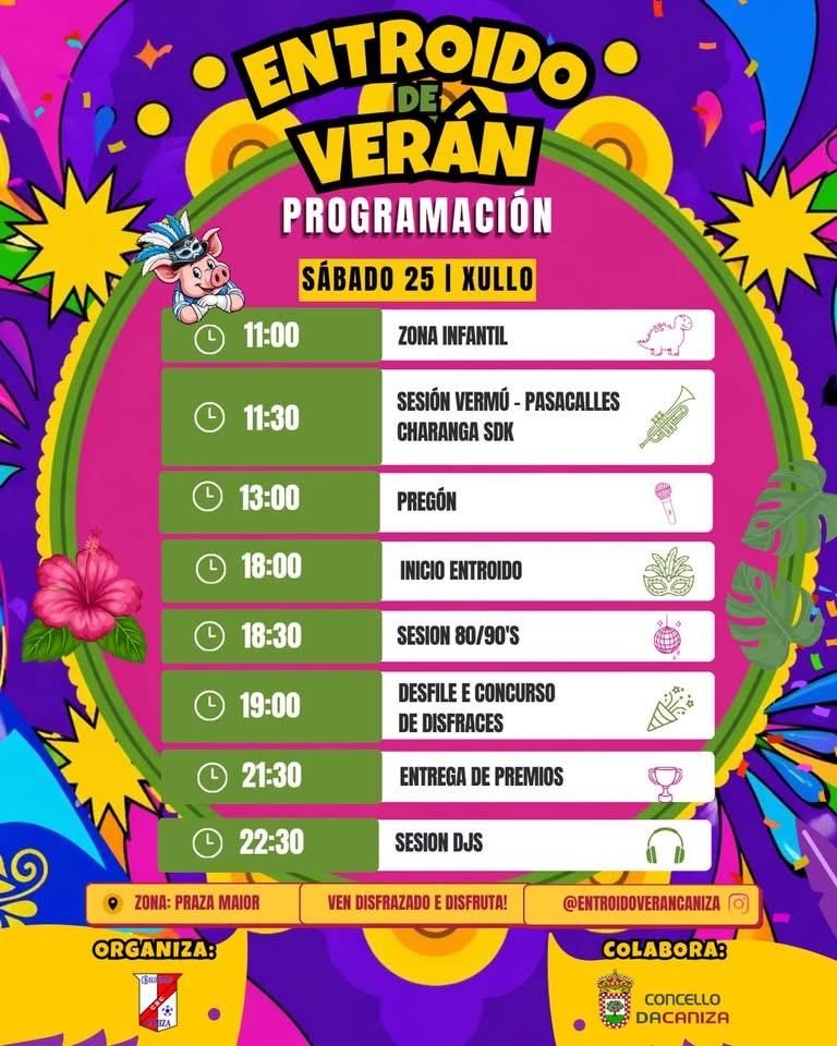 ENTROIDO DE VERÁN A CANIZA 2026. Sábado 25 de xullo de 2026