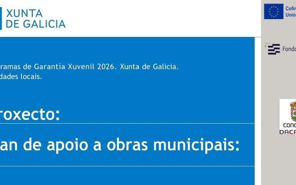 O Concello recibe unha axuda da Xunta ao abeiro do Programa de Garantía Xuvenil 2026 para contratar unha persoa moza desempregada