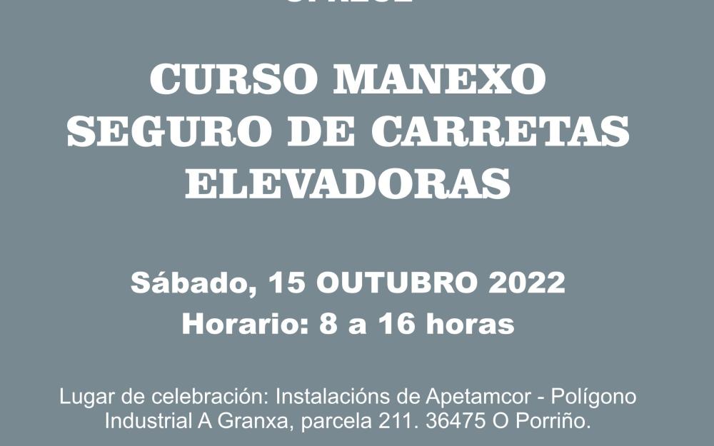 O Concello da Cañiza en colaboración con APETAMCOR ofrece un curso gratuito de manexo seguro de carreta elevadora