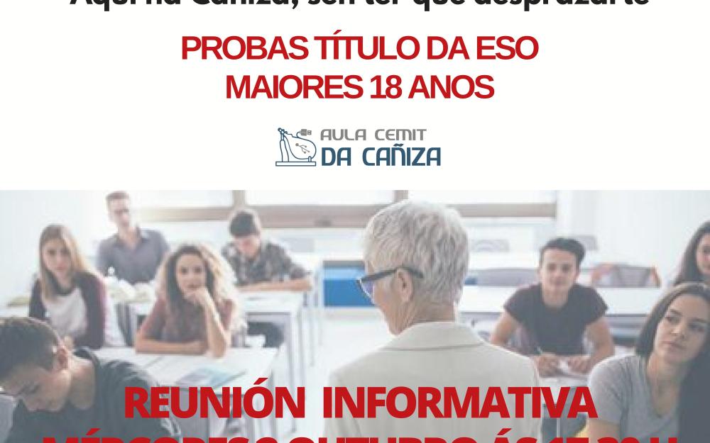 ESO. Preparación das probas para o Título da ESO para maiores de 18 anos. Curso 2024 - 2025