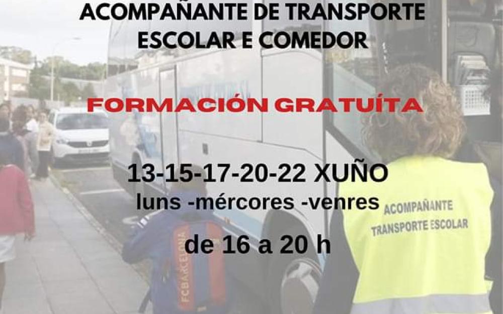 Informacion sobre curso de acompañante de transporte escolar y comedor