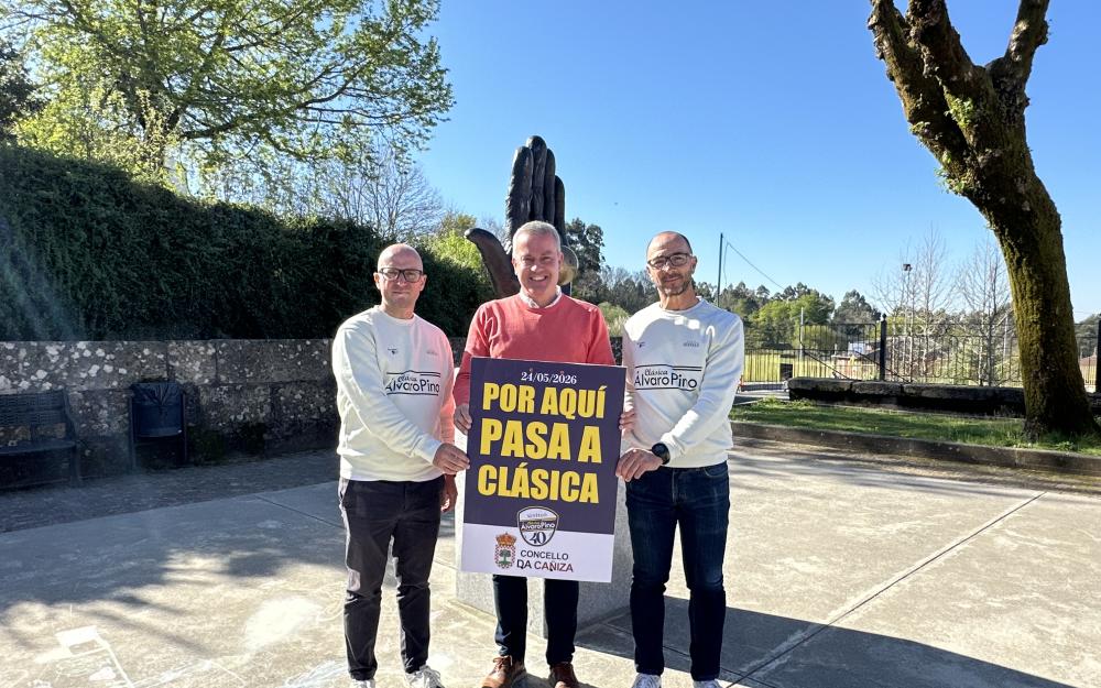 En marcha unha nova edición da «SESTELO CLÁSICA ÁLVARO PINO». 24 de maio de 2026  O Alcalde Luis Piña, presentou xunto aos directivos da Asociación Deportiva Plan C unha nova edición da Sestelo – Clásica Álvaro Pino, marcha cicloturista que se celebrará o vindeiro 24 de maio de 2026 e que volverá incluír o paso polo noso municipio, dentro do seu percorrido.  Durante o encontro, Concello e organización coordinaron os detalles do paso pola nosa localidade. Como en edicións anteriores, establecerase un avitual