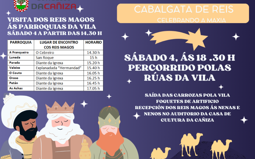 CABALGATA DE REIS 2025.  Sábado, 4 de xaneiro de 2025