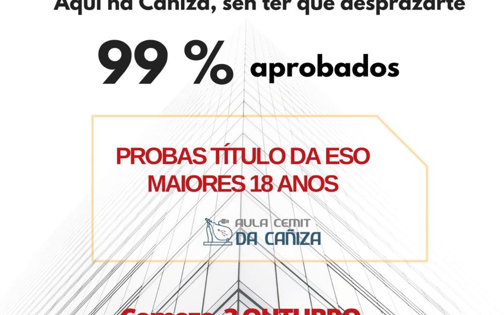 Axudámoste a preparar as clases para obter o certificado de ESO para maiores de 18 anos. curso 2022-2023