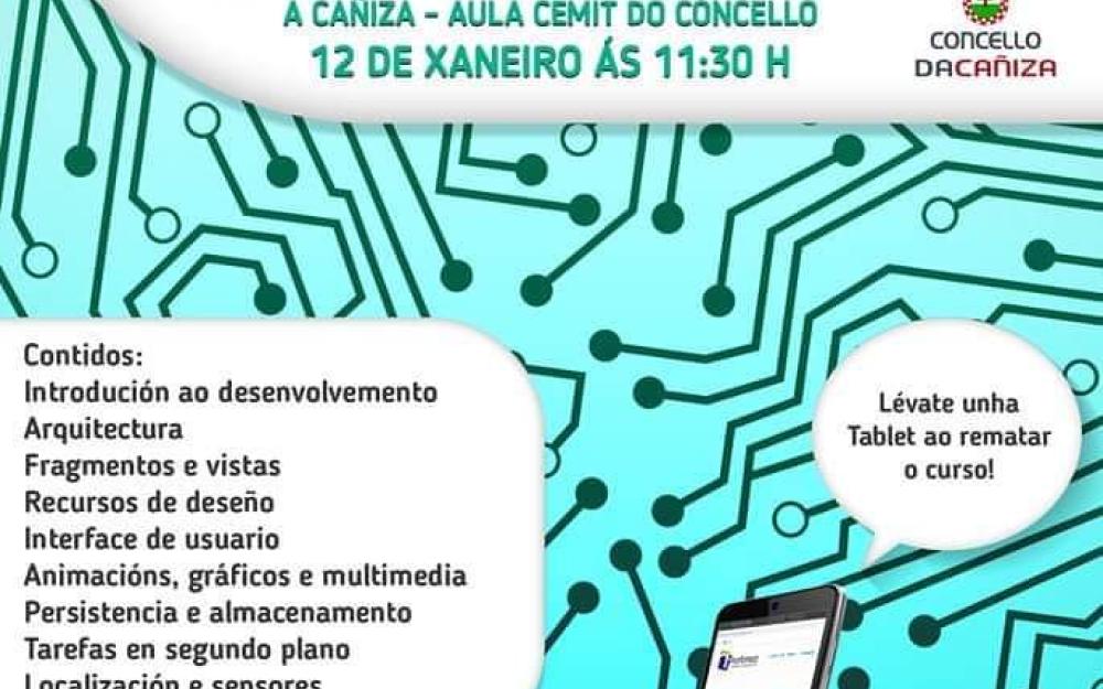 O vindeiro 12 de xaneiro organizamos no Aula Cemit da Casa de Cultura unha charla para tratar sobre o « curso de desenvolvemento de aplicacións móbiles de 125 horas que organizará o Concello e a Deputación dirixido principalmente a persoas desempregadas»
