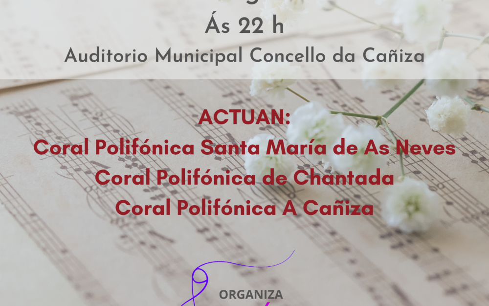 Actuación da Coral Polifónica da Cañiza. O venres 11 de agosto, ás 22h no Auditorio da Cañiza