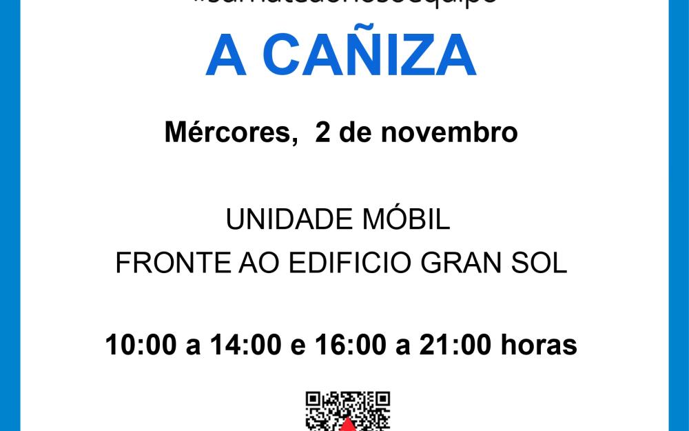 A unidade Móbil de ADOS estará na Cañiza o mércores 2 de novembro en horario de 10 a 14h e de 16 a 21h