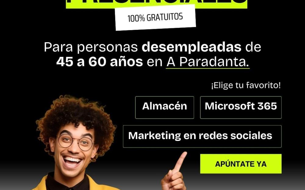 Aberto o prazo para inscribirte no Programa Talento 45+:  Formación en Almacén, Microsoft 365 e Marketing en redes sociais