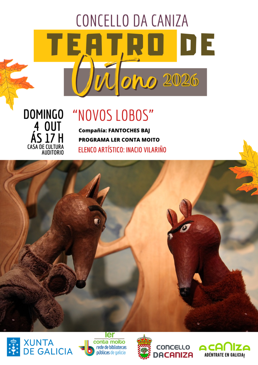 A Caniza abre este domingo o ciclo «Teatro de Outono» con o espectáculo infantil «Novos lobos»