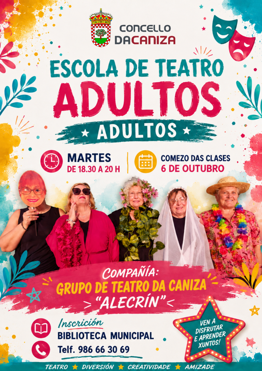 Escola de Teatro para Adultos curso 2026/2027 da mán do grupo de teatro «Alecrín»