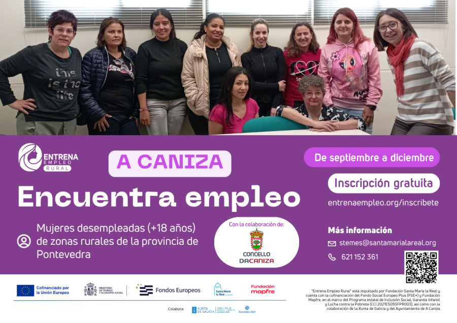 A Caniza acolle unha nova edición do programa «Entrena Emprego Rural» para facilitar o acceso ao mercado laboral de mulleres do rural