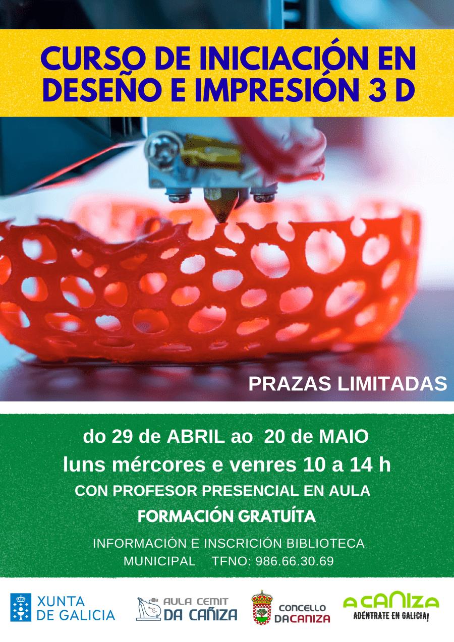  Curso gratuíto de deseño e impresión en 3D