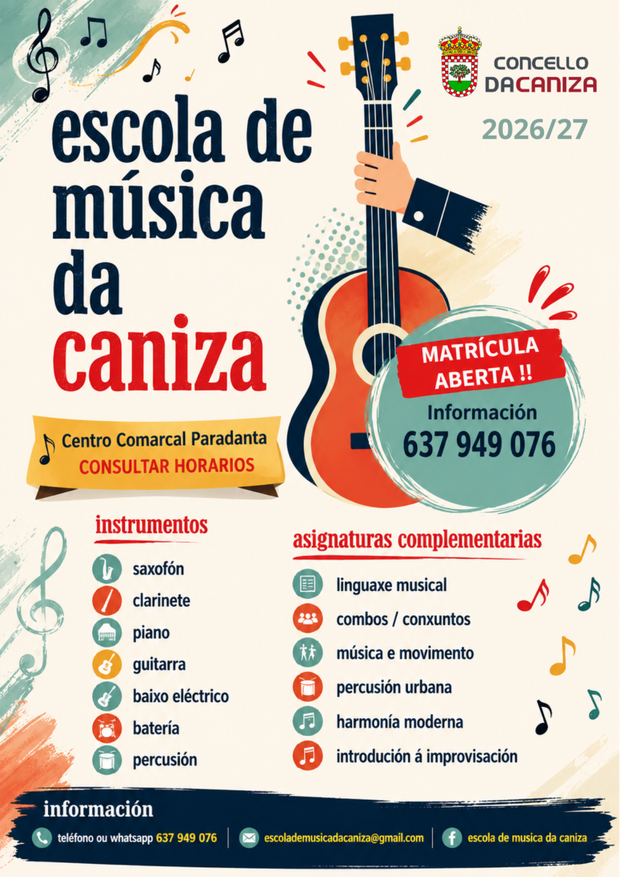 Apertura do curso da Escola de Música da Caniza – Curso 2026/2027