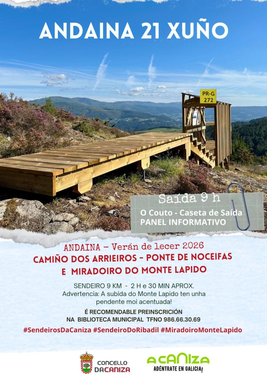 Andaina «Camiño dos Arrieiros - Ponte de Noceifas e Miradoiro do Monte Lápido» na parroquia do Couto