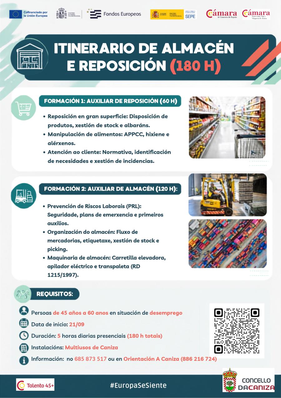  Itinerario de Especialización Loxística 360º ( curso de 180 horas en almacén, reposición e loxística )