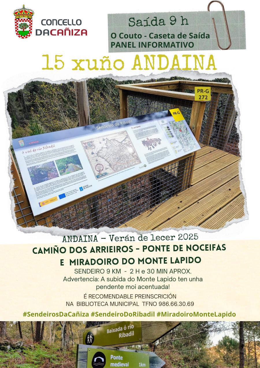 Andaina « Camiño dos Arrieiros - Ponte de Noceifas e miradoiro do Monte Lapido » na parroquia do Couto