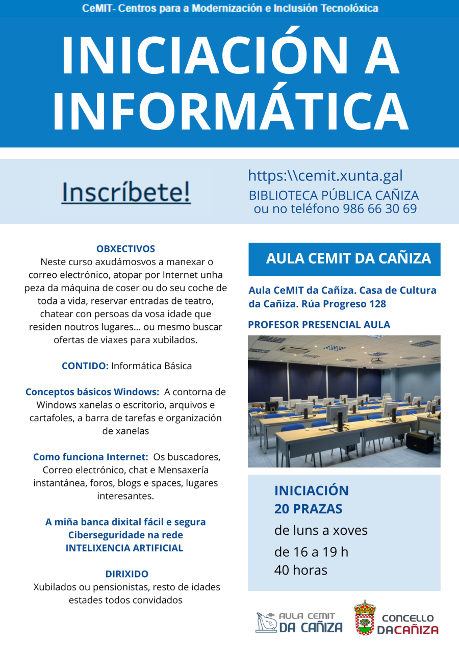 Curso de alfabetización informática dirixido a xubilados en pensionistas